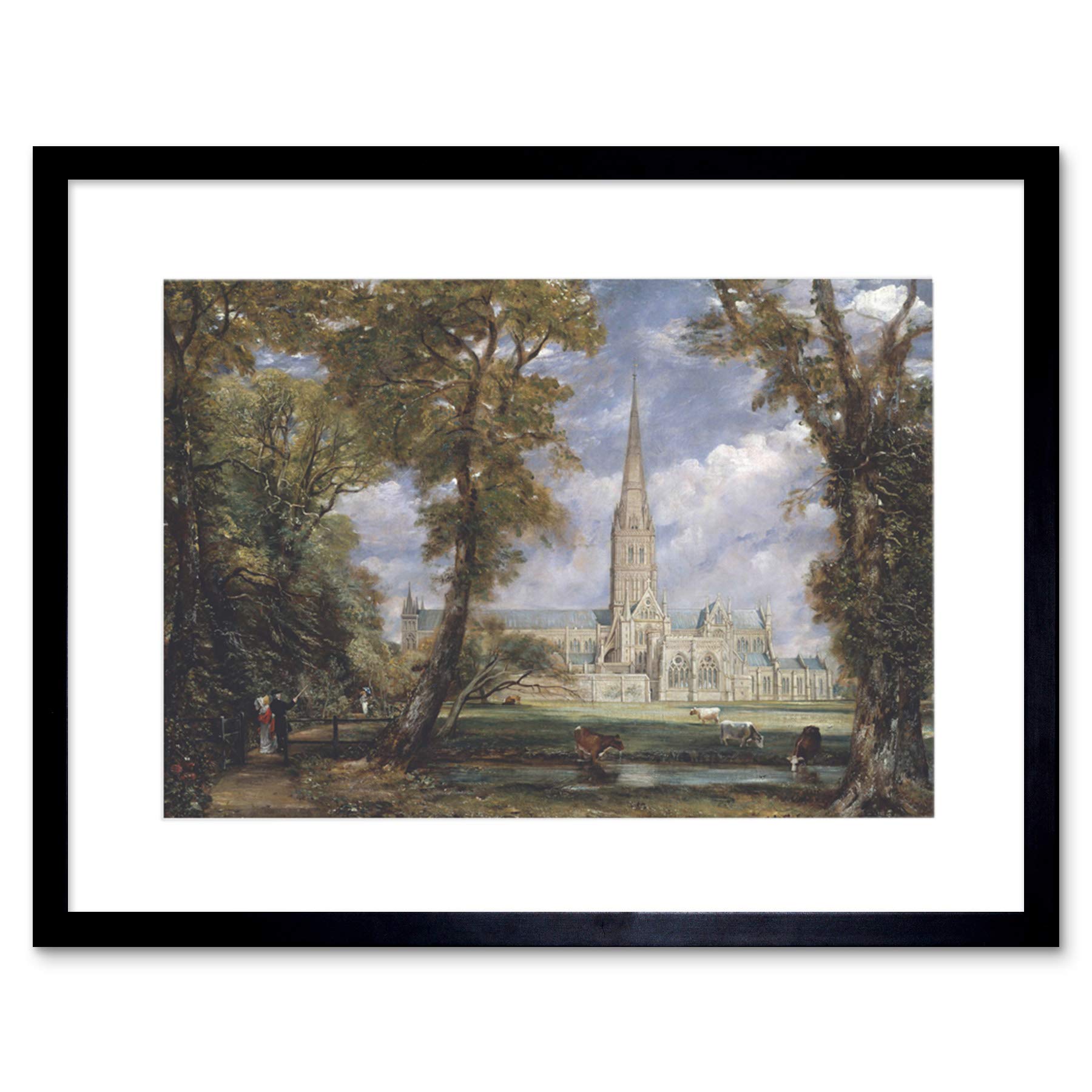 Wee Blue Coo John Constable Salisbury Cathedral Bishops Gard Framed Wall Art Print