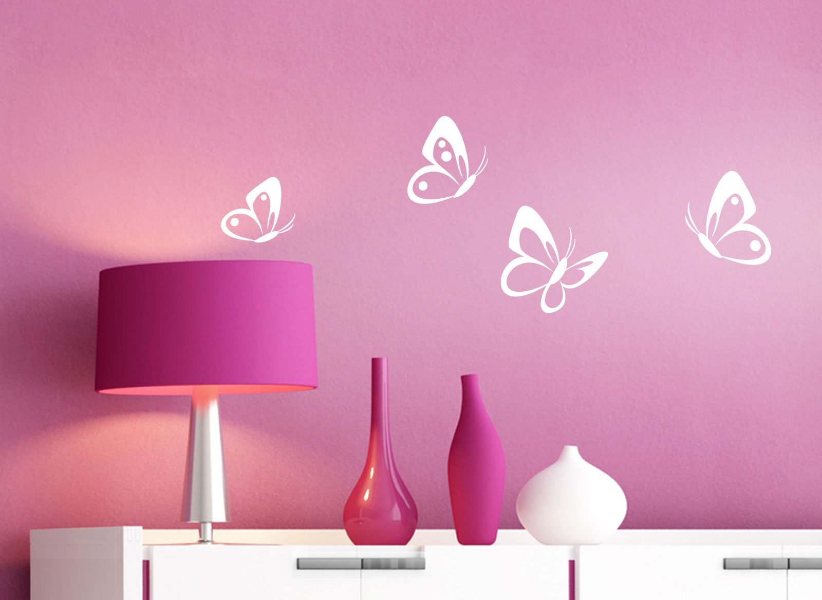 Grandora W697 Adesivo MURALE Farfalle 4 Set Nero 8-10 cm