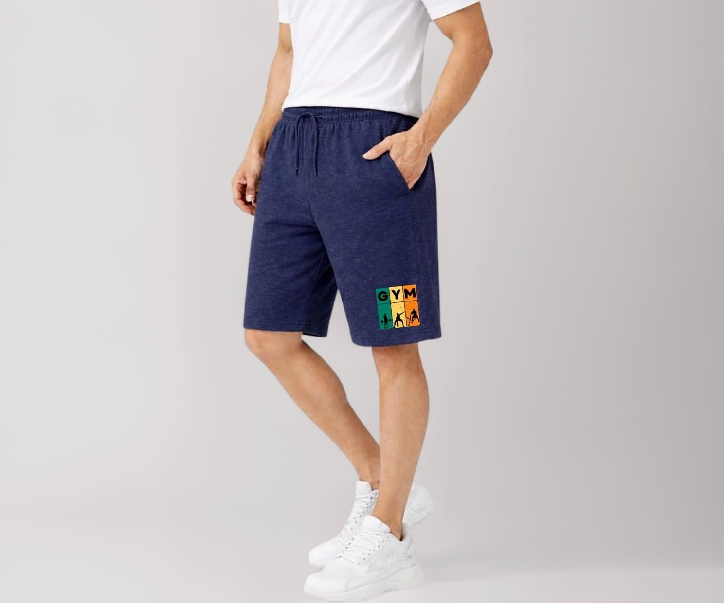 KART BLACK Plus Sizes Men's Cotton Knee Length Shorts (XXL,3XL,4XL,5XL,6XL,7XL,8XL Shorts) | Gym Life Printed Shorts | Casual and Night Wear Mens Shorts