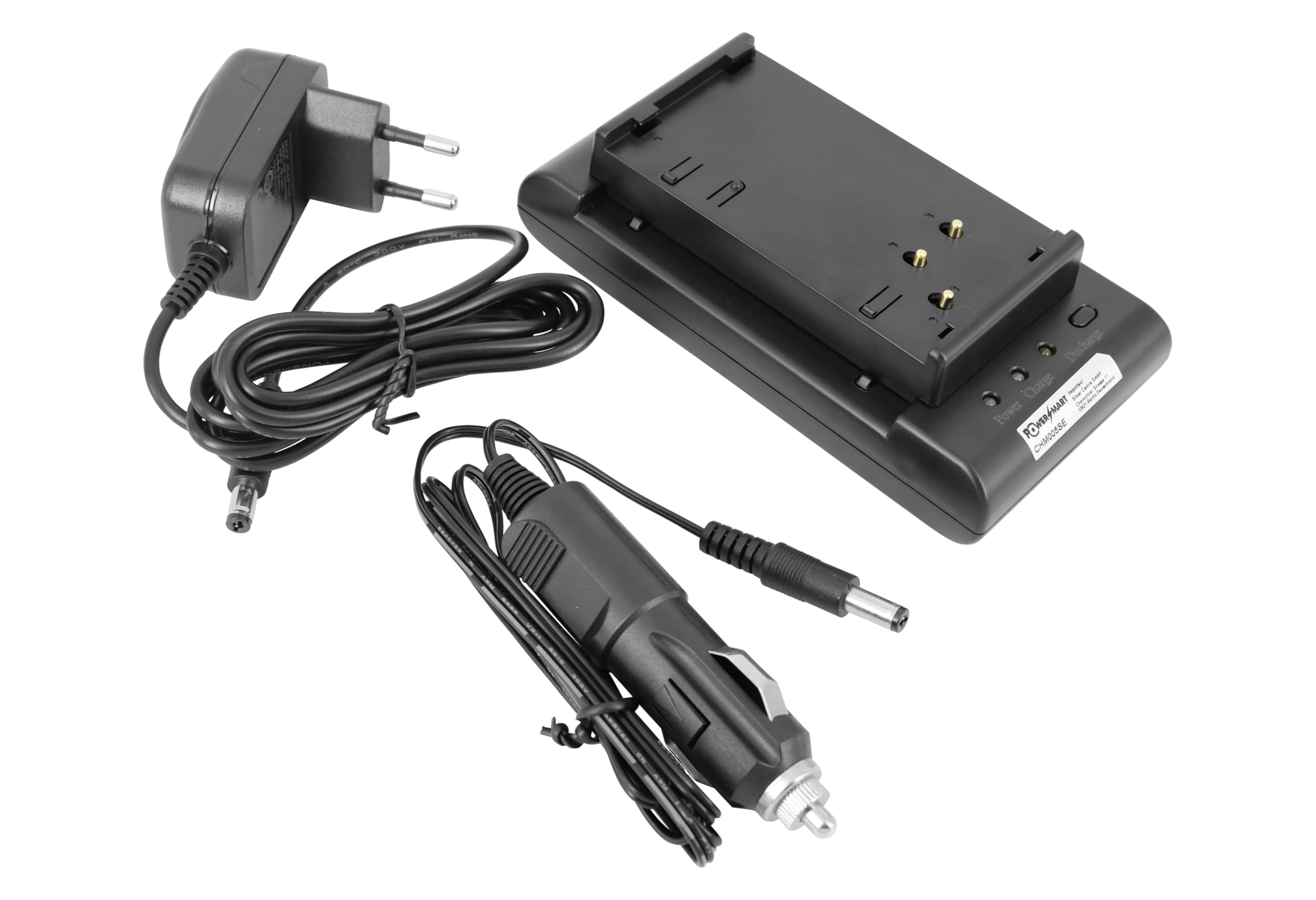 230V AC (Input), 12V-1A (Output) chargeur Alimentation + Kfz-Anschlusskabel pour Sony CCD EVC GV MVC Serien NP-33, NP-55, NP-55H, NP-66, NP-66H, NP-67, NP-68, NP-77, NP-77H, NP-77HD, NP-78, NP-98, NP-98D, NP-C65