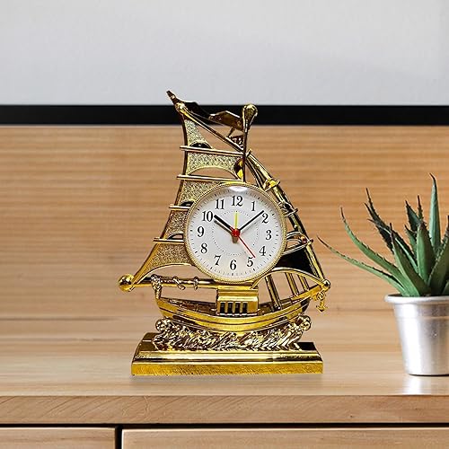 Miniatura 3 de KLKCMS Reloj despertador, adorno de escultura de vela, reloj de escritorio para el hogar, relojes de mesa para sala de estar, cocina, oficina,
