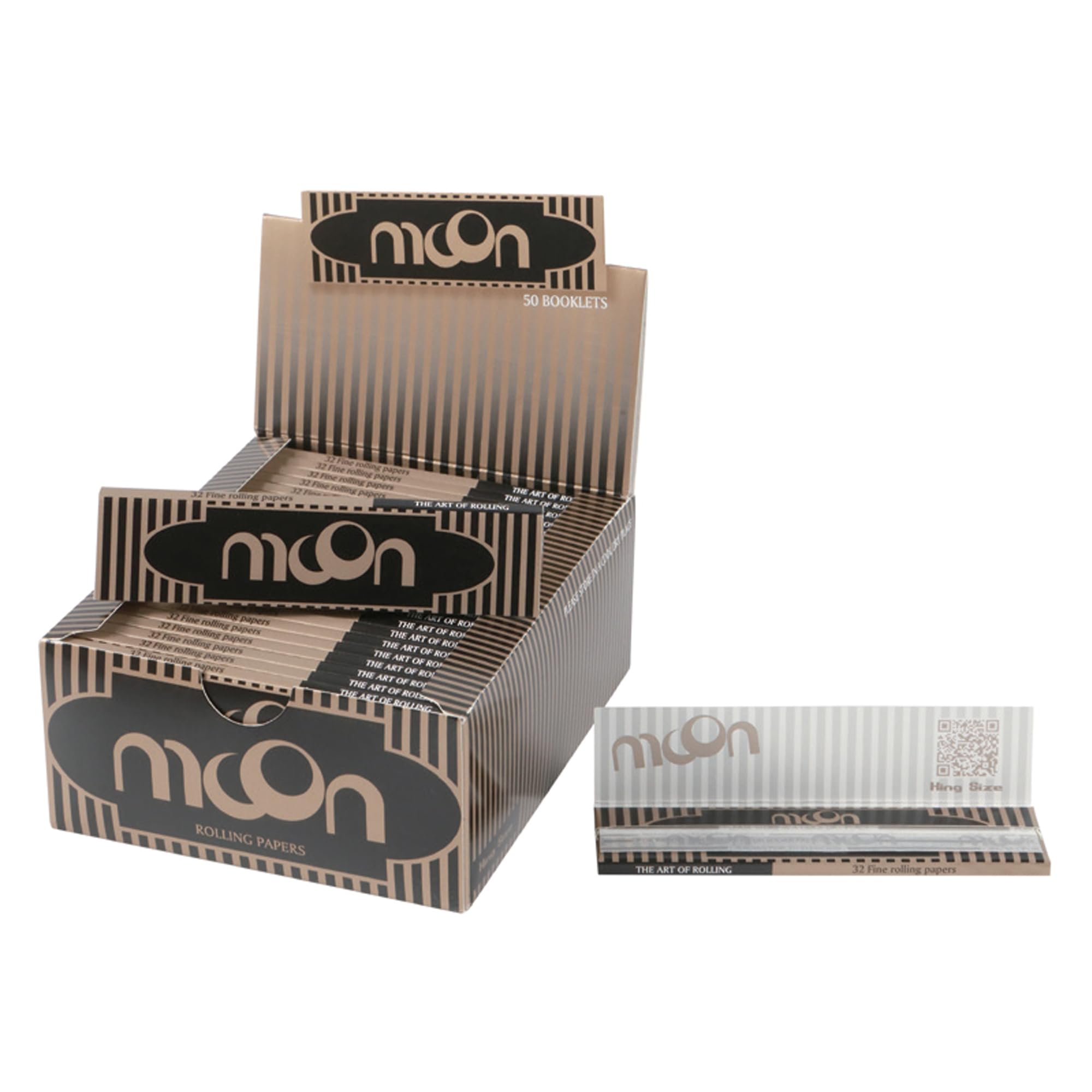 Amazon.com: MOON Classic Cigarette Paper Mixed Linen Material Slow Burning  King Size 108x44mm 50 Books/32 Sheets Each 1600 Sheets Black : Health &  Household