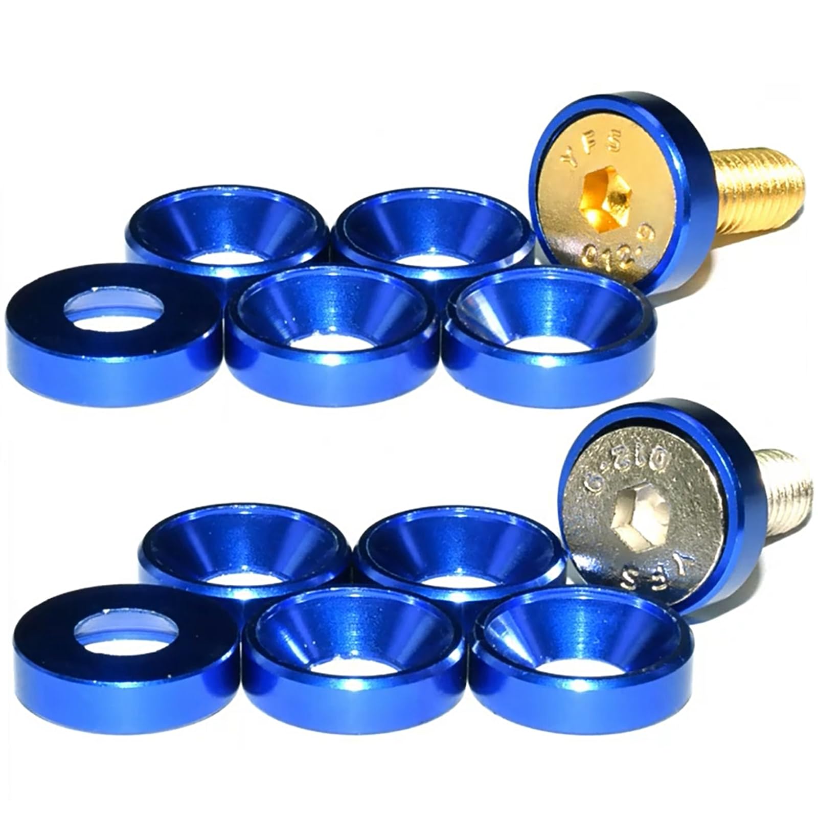 Alluminio Anodizzato 50 Rondelle Svasate M6 In Nero - Per - Foto 10