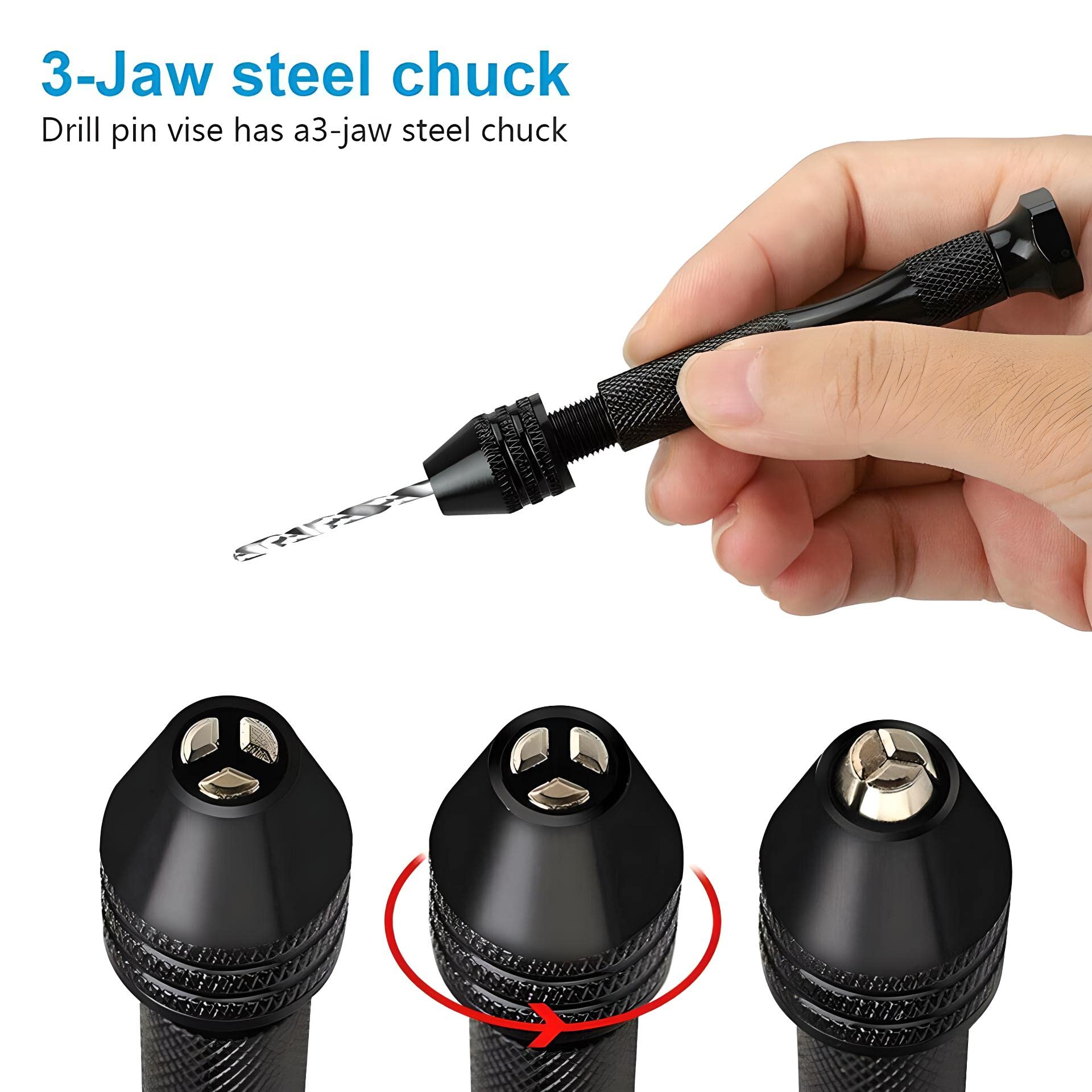 FALON TECH Mini zestaw wierteł ręcznych, 26-częściowy, 0,5 – 3,0 mm HSS wiertło pinowe Vise – mini wiertarka – zestaw wierteł spiralnych – zestaw wierteł precyzyjnych do drewna, tworzywa sztucznego, aluminium, PCB i żywicy odlewniczej