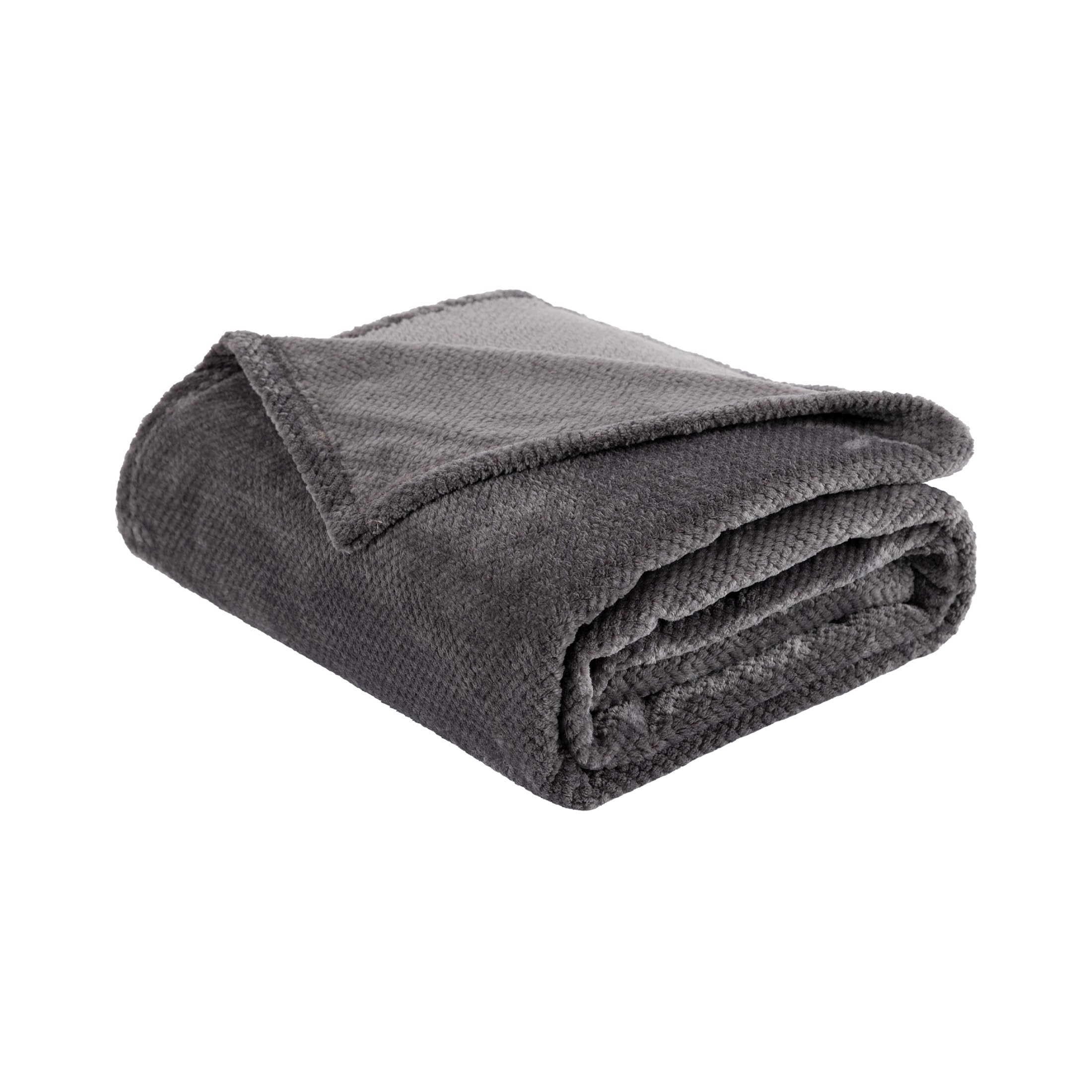 Sonive Flannel Throw Blanket Double, Soft Cozy Throws, Fluffy Blanket for Sofa, Couch & Bed, OEKO-TEX Certified Dark Gray, 150x200cm
