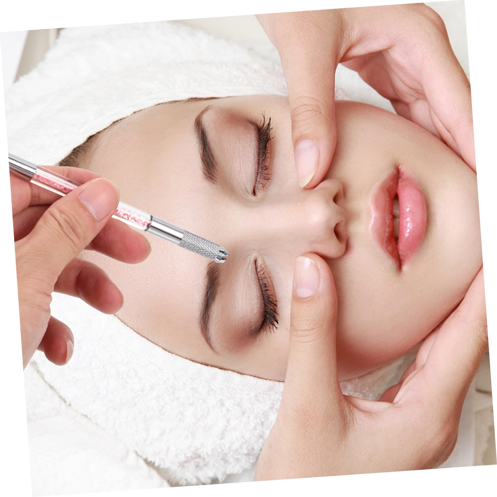 Augenbrauen Microblading Stift Doppelseitig Abs, 10 Stück, für Anfänger