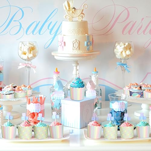 Miniatura 7 de Paquete de 60 tazas de papel para hornear, grandes a prueba de grasa, magdalenas, muffins, envoltorios desechables para cumpleaños, baby shower y