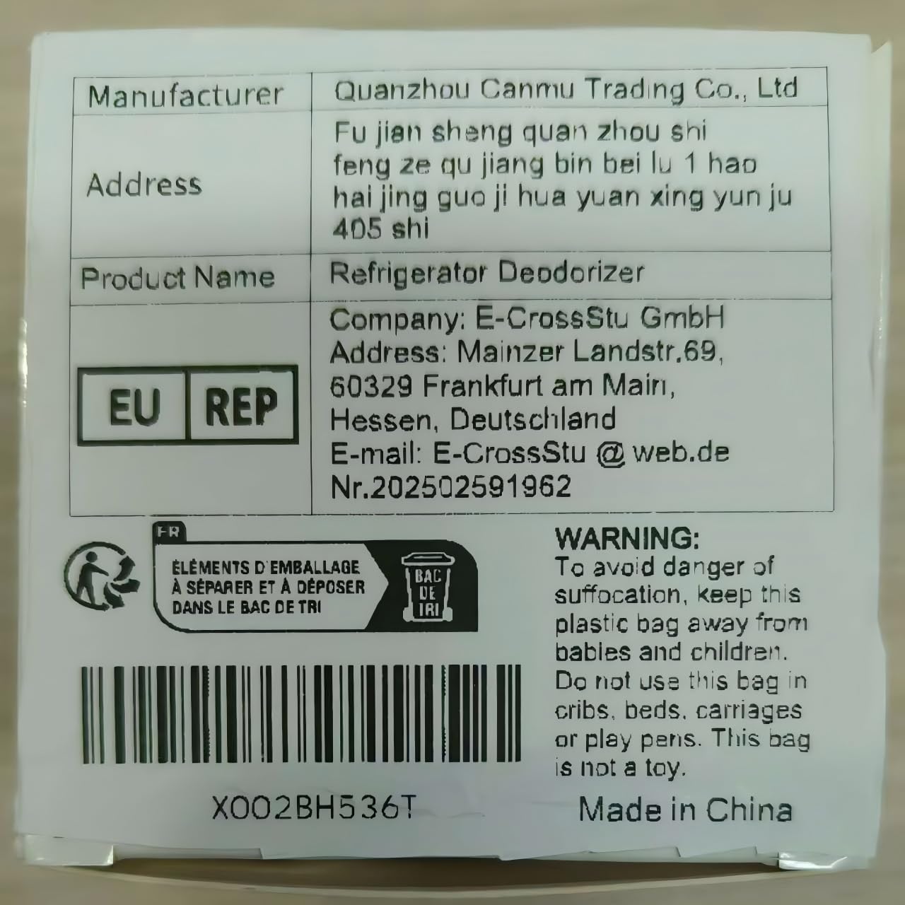 Kühlschrank-Deodorizer AOP-KF Solid Alkali Tech 6,9 cm 150g 3er-Set Zitronen-Design verstellbarer Clip