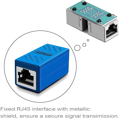 Miniatura 3 de Paquete de 3 acopladores RJ45, conectores Ethernet, para conector extensor de cable Ethernet Cat7/Cat6/Cat5e/Cat5, hembra a hembra, azul