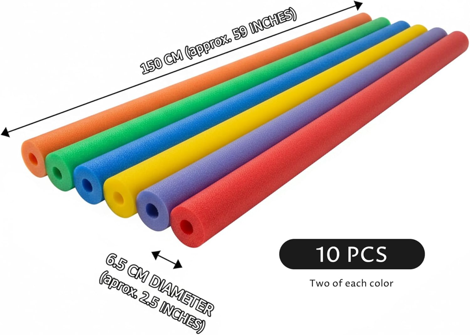 Pool Noodles Foam, 12-Pack Colorful EPE Foam Noodles for Fun Swimming Pool Toys, 6 Assorted Vibrant Colors ;1 ;1