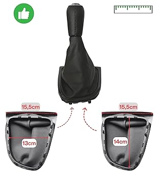Kit Cuffia E Pomello Cambio 5 Marce Per Renault Clio III, Kangoo, Twingo | Similpelle Nera