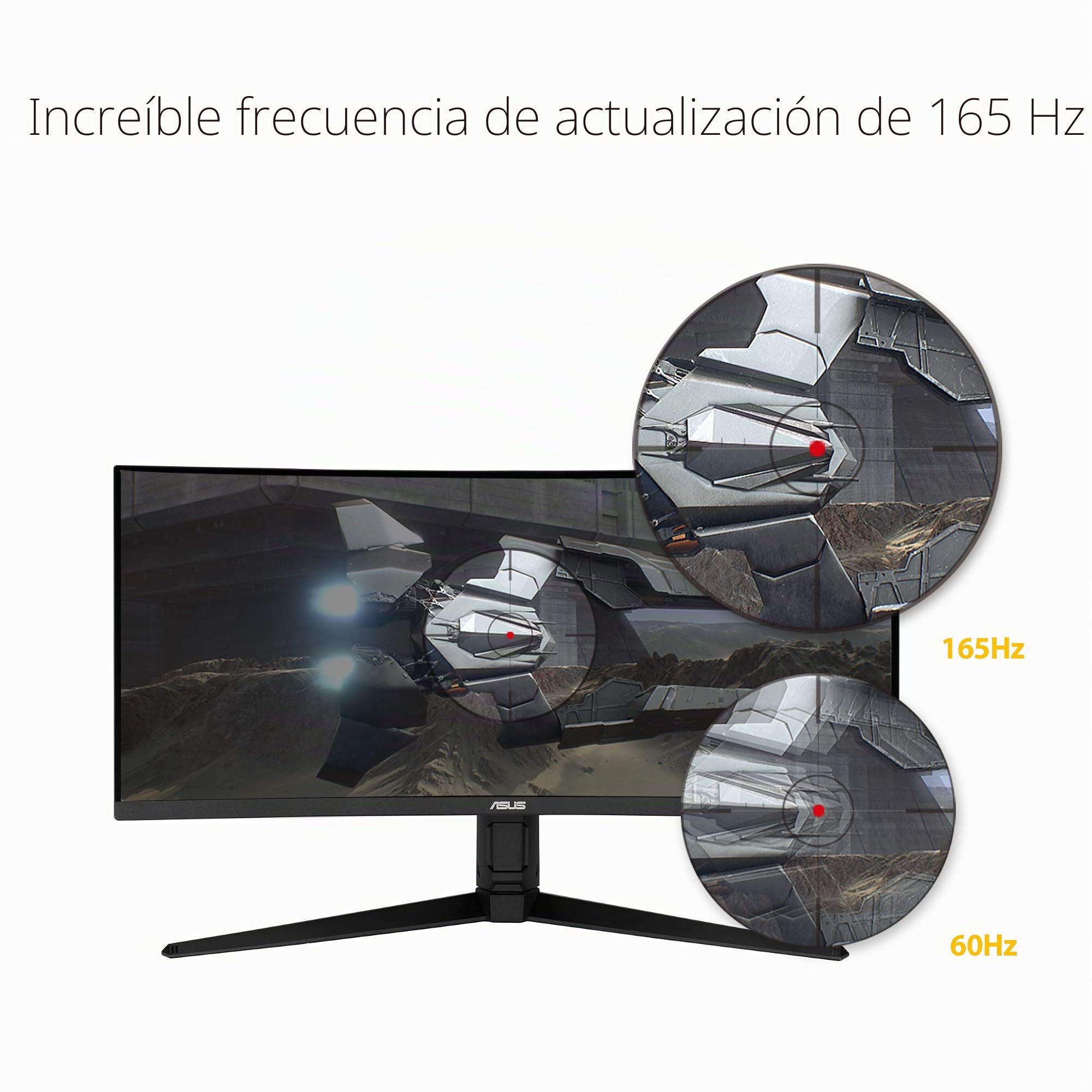 ASUS TUF Gaming VG34VQL1B Monitor HDR Curvo de 34", WQHD (3440 x 1440), 165 Hz, 1 ms, desenfoque Extremo de Movimiento bajo, FreeSync Premium, Cuidado de los Ojos, DisplayPort HDMI USB, Altura
