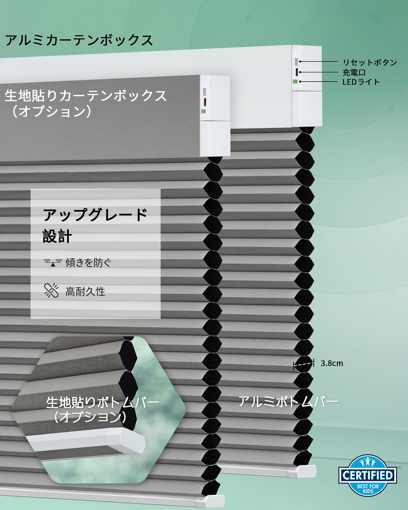 Amazon.co.jp: Yoolax 電動ハニカムシェード Zigbee 充電式 断熱・保温