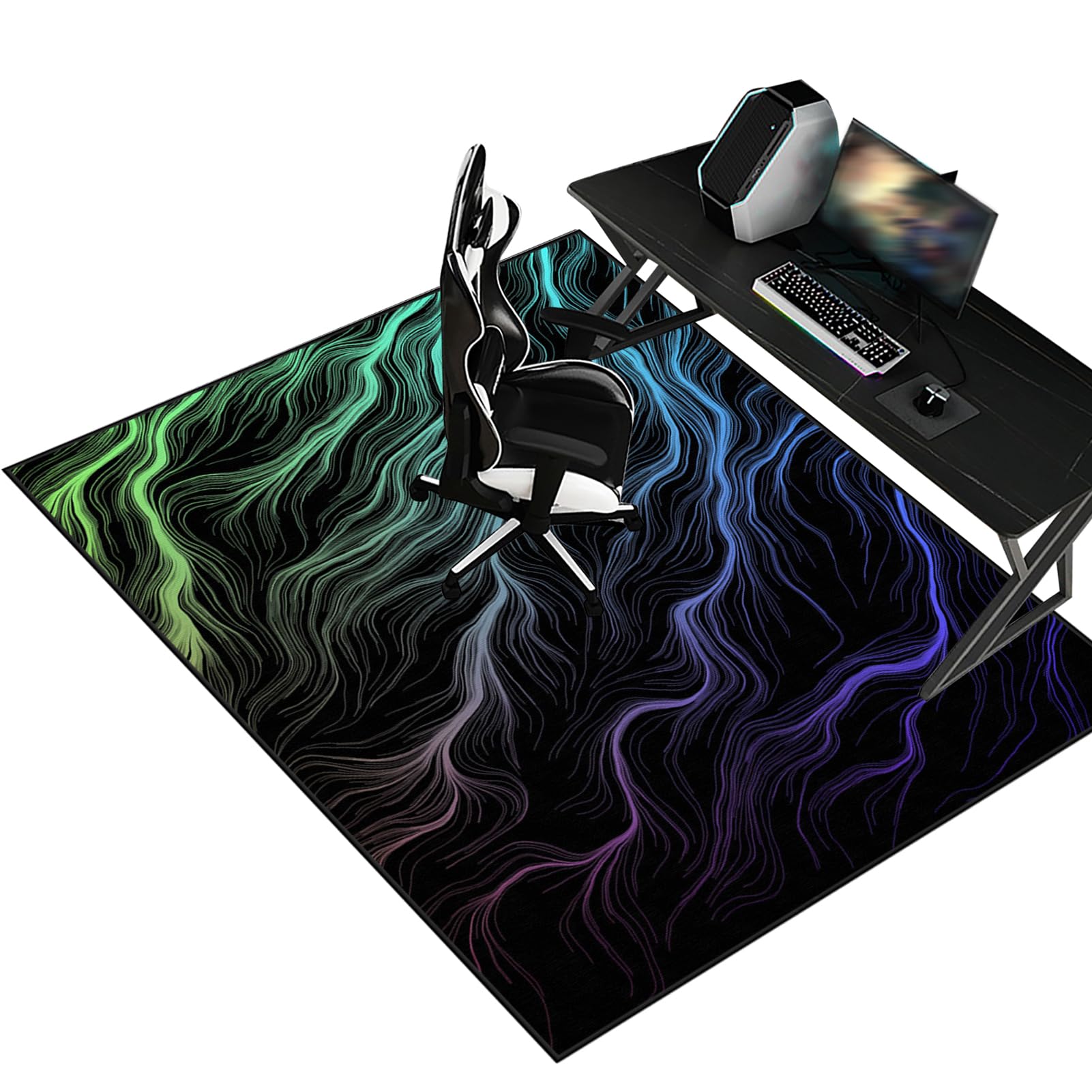 Chair Mat for Carpeted Floor, Gaming Chair Mat for Hard Floors & Carpet Office Chair Mat - Non-Slip & Carpet Protector hardwood floors, 200 x 250 cm Multi-Purpose Carpet Protector for Home and Office