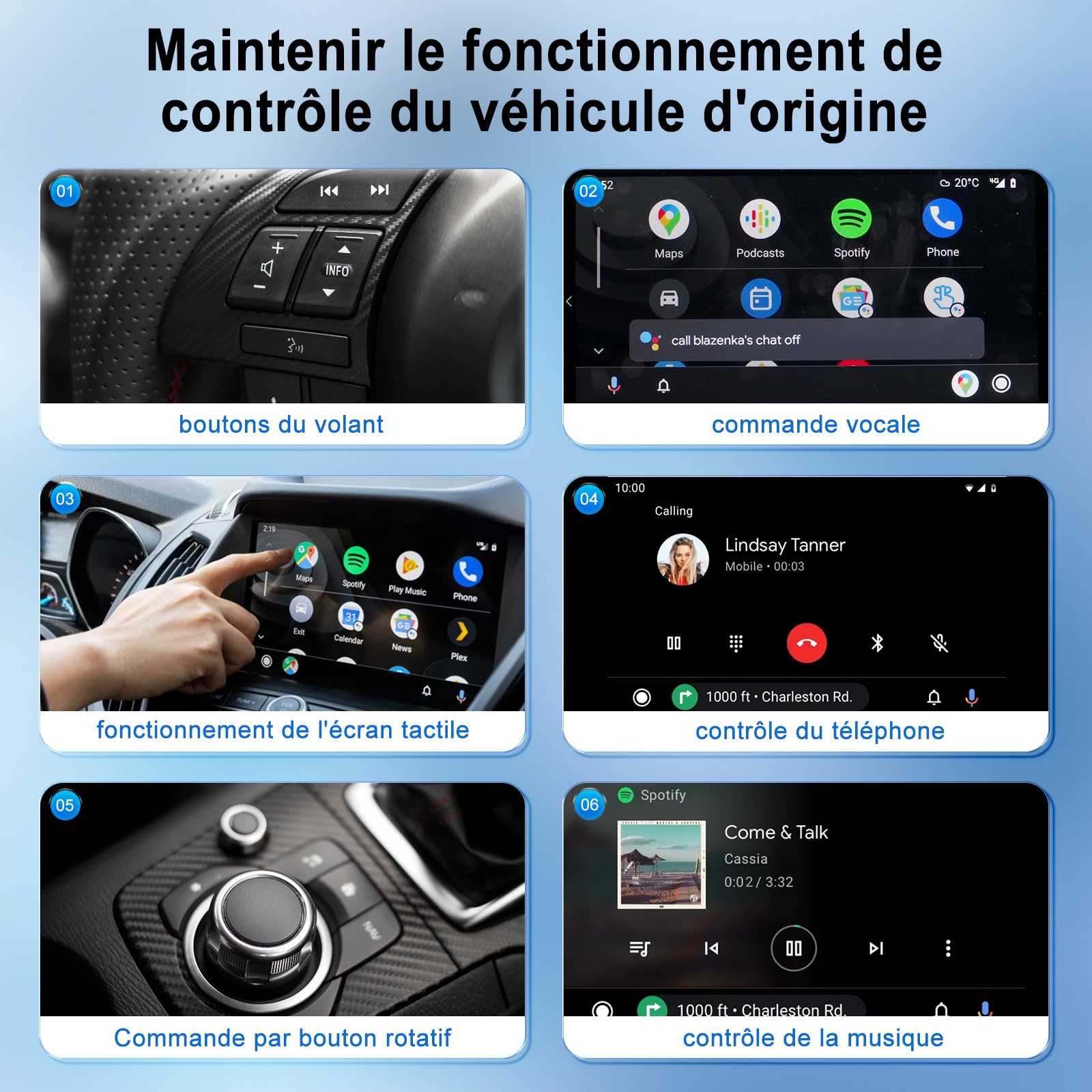 Adaptateur Android Auto sans Fil, Dongle USB pour Autoradio avec OEM Filaire, Wireless Adapter Compatible avec 98% des Voitures avec Android 11 et supérieur