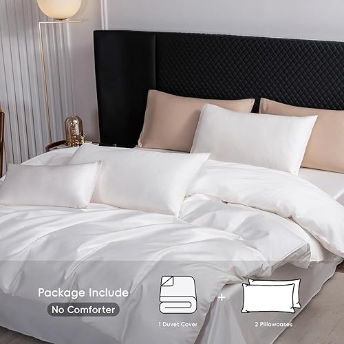 Miniatura 107 de MooMee Queen Duvet Cover Set, 100% Extra Long Staple Cotton 600 Thread Count Sateen Silky Soft Breathable Durable Luxury Hotel Quality Bedding Set