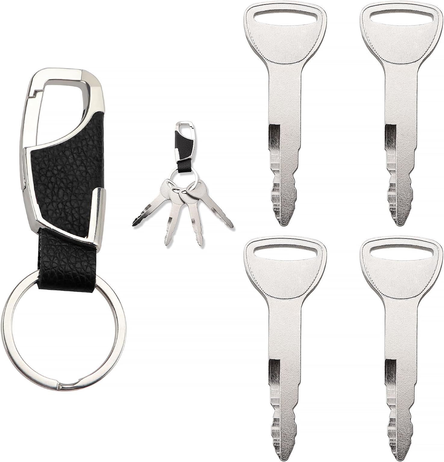 4 PCS A62597 Lgnition Starter Key, Construction Machines Key, Universal Lgnition Switch Spare Keys, with Keychain, Compatible with Toyota Forklift 1996-On