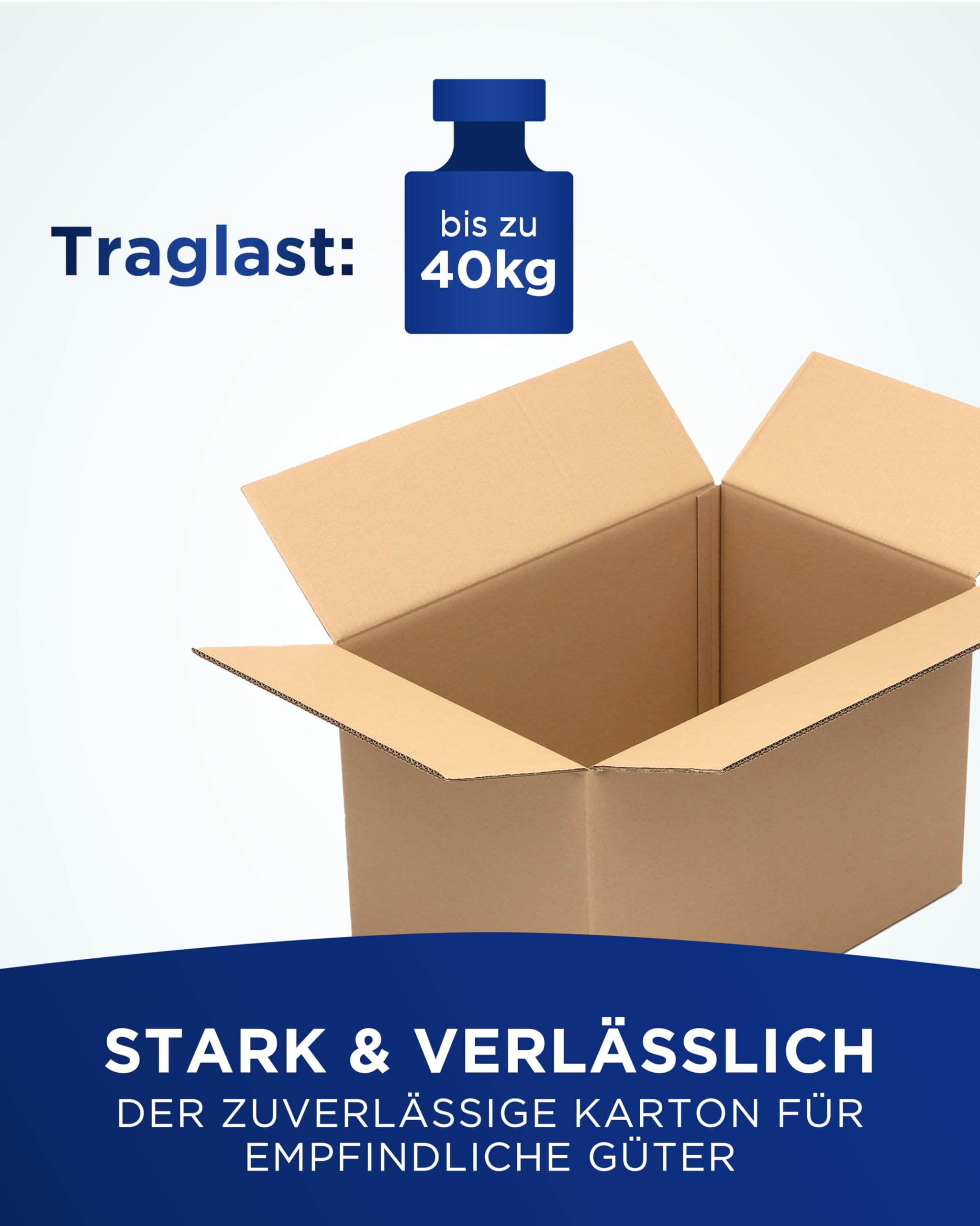 KK Verpackungen Versandkartons 600 x 400 x 400 mm Braun 2-wellig (Innenmaß 585 x 385 x 370 mm) | 30 Stück, Faltkartons Kartons für Versand als DHL Paket Hermes Paketklasse L DPD GLS Paketklasse XL