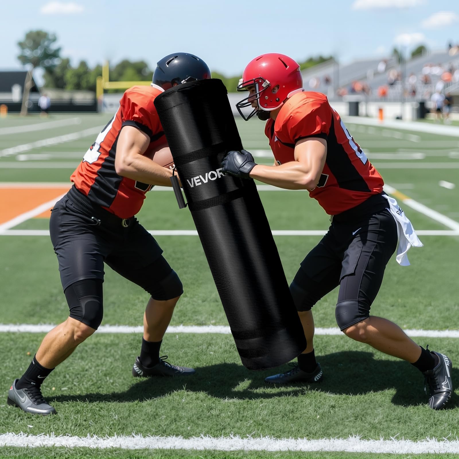 VEVOR Sac de Plaquage de Rugby 122 cm, Matériels d’Entraînement de Football Américain de en Éponge Haute Densité, Coussin de Blocage avec Poignées, pour Exercices de Tacle Arts Martiaux, Noir