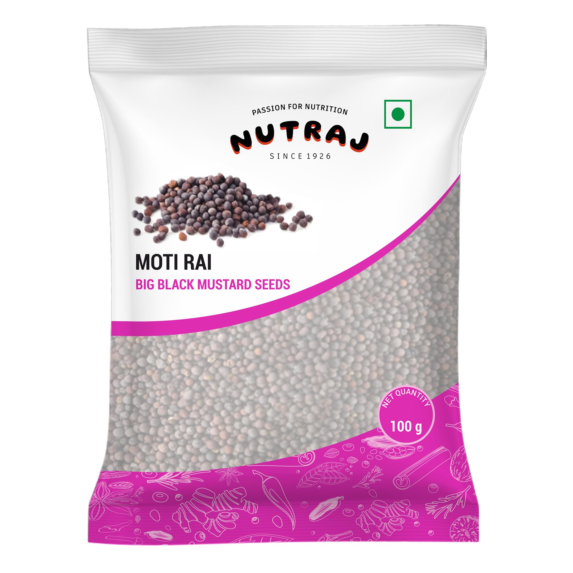 Nutraj Whole Big Black Mustard Seeds 100gm | Big Rai | Whole Kaali Rai Dana | Sarson Dana | Whole Spices (B0DF7NG57S) Amazon Price History, Amazon Price Tracker