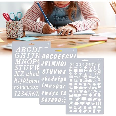 45 Pièces Pochoirs Lettres & Chiffres - Alphabet Calligraphie Réutilisable Pour DIY