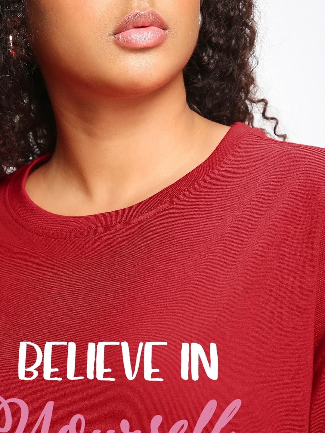 Bewakoof Lot de 2 t-shirts à manches courtes et col rond en pur coton pour femme