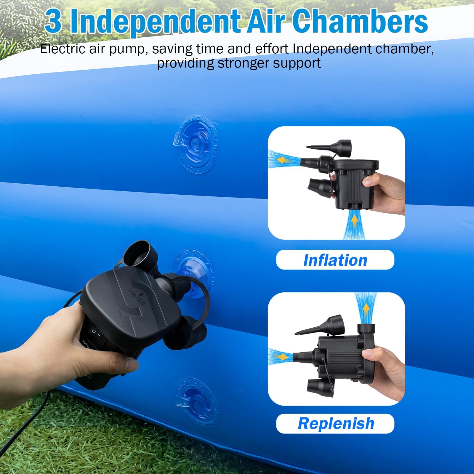 Piscina inflable extragrande para adultos, 180 x 76 x 22 pulgadas, piscina inflable extragrande con bomba, piscinas inflables extralargas de 15 pies para patio trasero, piscina grande fácil de