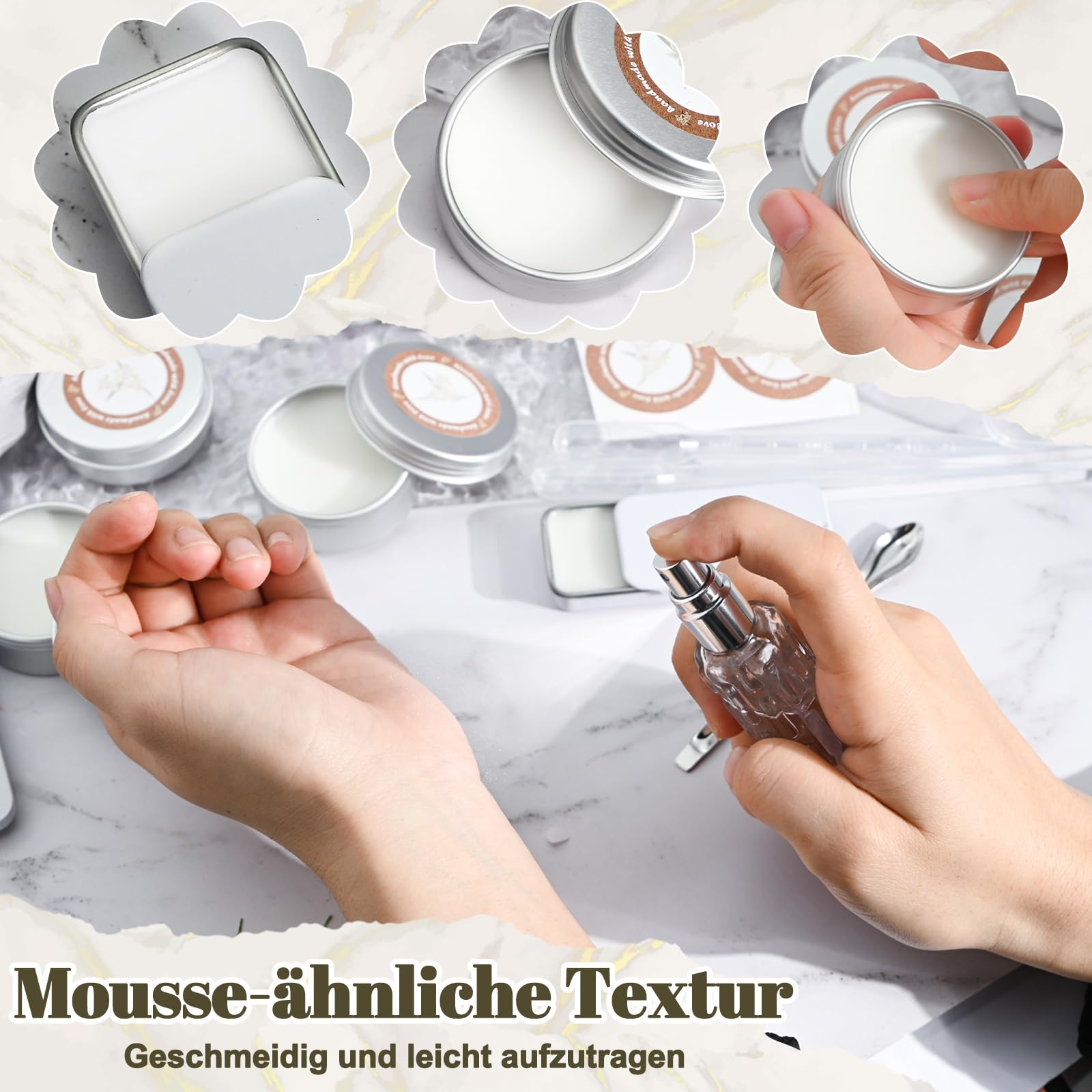 JUYRLE Parfüm Selber Machen Set, Solid Perfume Oil Making Kit, Kreative Bastelset Erwachsene DIY mit Ätherisches Öl, Mini Düfte mit Klein Sprühflasche, Als Geschenk für Damen/Frauen