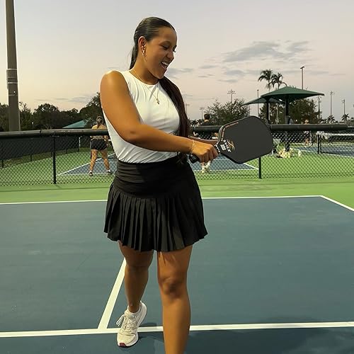 Miniatura 3 de Carbon Fiber Pickleball Paddle 16mm Professional Pickleball Paddles with Superior Control, Power & Spin Extended Handle for Two-Handed Grip, USAPA