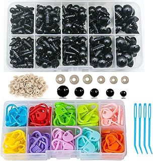 120 Pieces Locking Crochet Stitch Markers for Crocheting Knitting Clip Yarn Row Markers Tapestry Needles and 300 Pieces Sa...