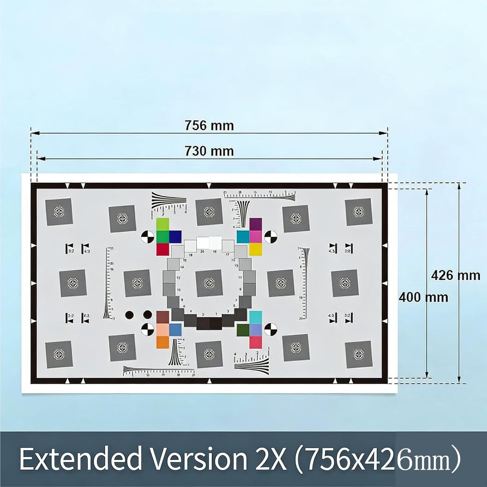 Carta De Prueba De Resolución De Cámara, Carta De Prueba De Resolución Profesional, Grosor De 0,25 Mm Y Precisión De ±5 Μm, Alta Claridad para 756 mm x 426 mm