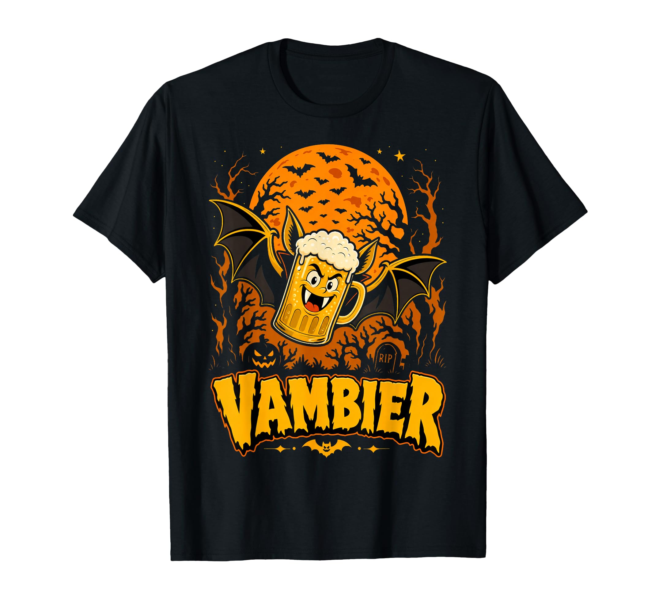 Vampir Bier Vambier Halloween Fledermaus Bier Spuk T-Shirt