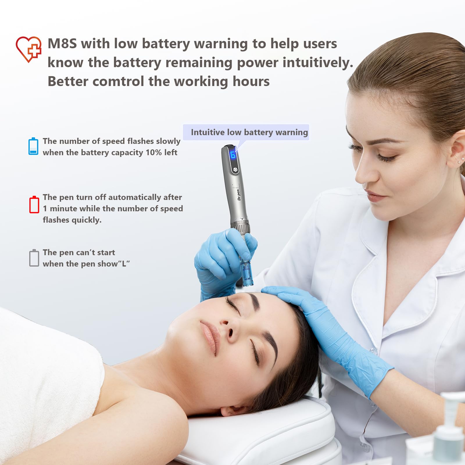 Dr.Pen M8S Penna Microneedling Wireless Professionale con 22 aghi per Cartucce di Ricambio
