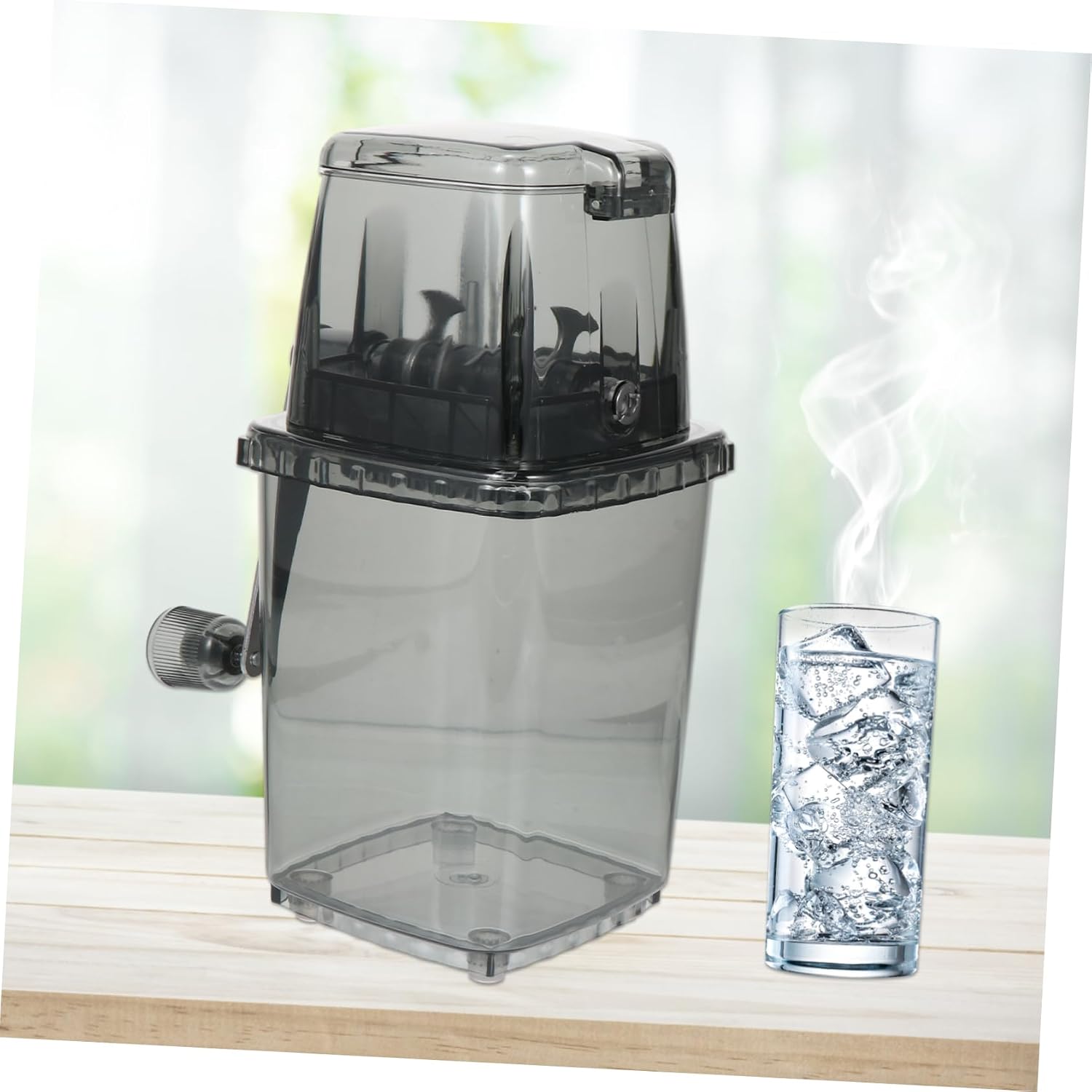 KICHOUSE Portable Hand Crank Ice Chopper Durable Ice Crusher for Home Use Easy Manual Operation for Cocktails Slushies Housewarming present Transparent Design for Easy