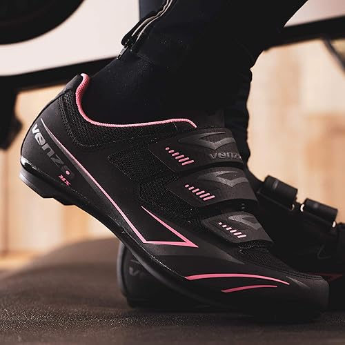 Miniatura 8 de Venzo MX Bike - Calzado para ciclismo para mujer - Compatible con Peloton Shimano SPD & Look ARC Delta - Perfectas para bicicletas de interior de