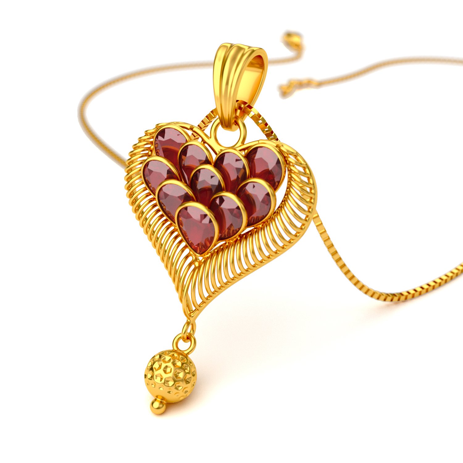 joyalukkas 22KT Yellow Gold and Ruby Pendant for Girls-picture-22