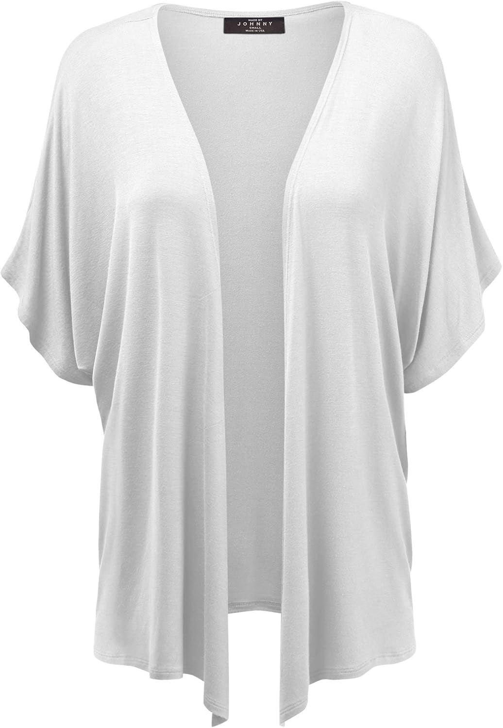 Made By Johnny Women's Kimono Style Short Sleeve Dolman Cardigan - Lightweight Open Front Summer Cover-Up