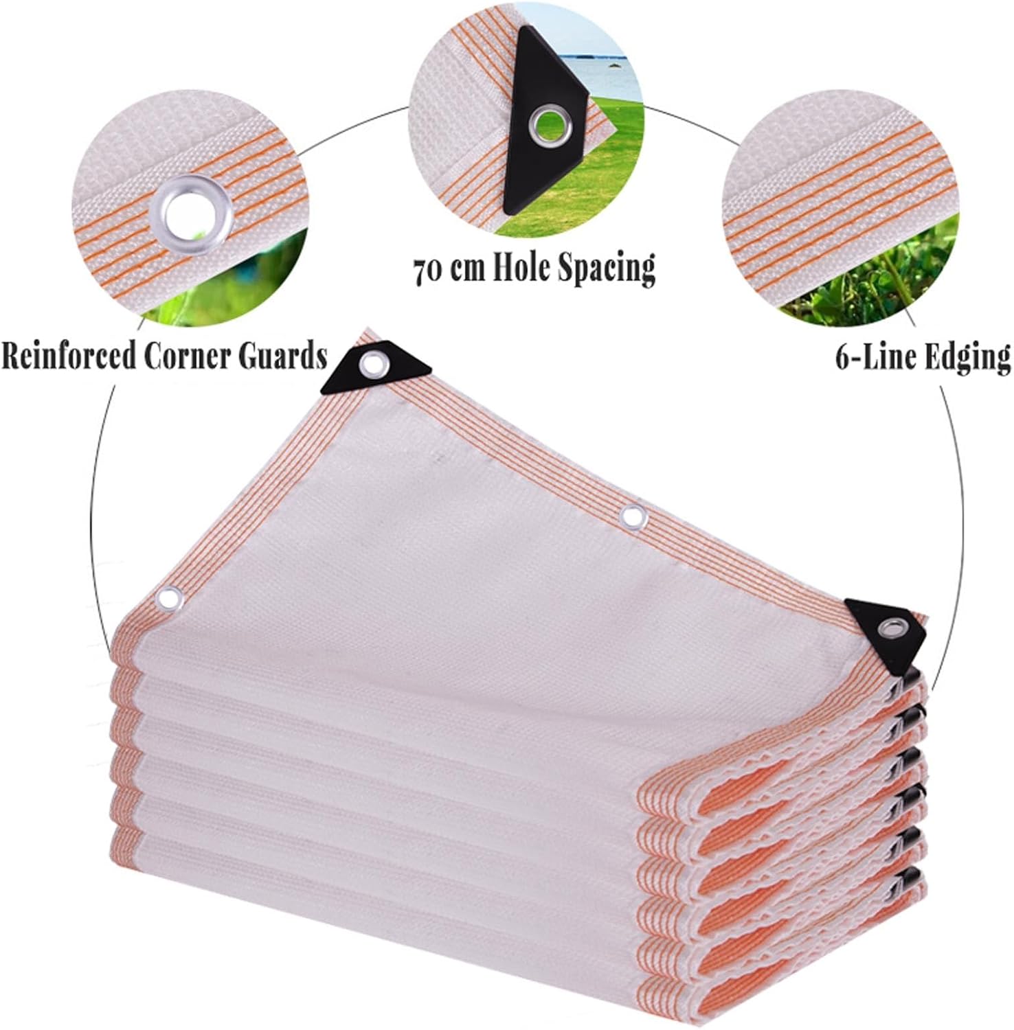 Thick White Shade Cloth 75% - Garden Shade Netting 10'x10' 10'x13' 10'x26' 20'x20' UV Resistant Net for Orchard Nursery Outdoor Storage Protection(2.0x3.0 m(6.6'x10'))