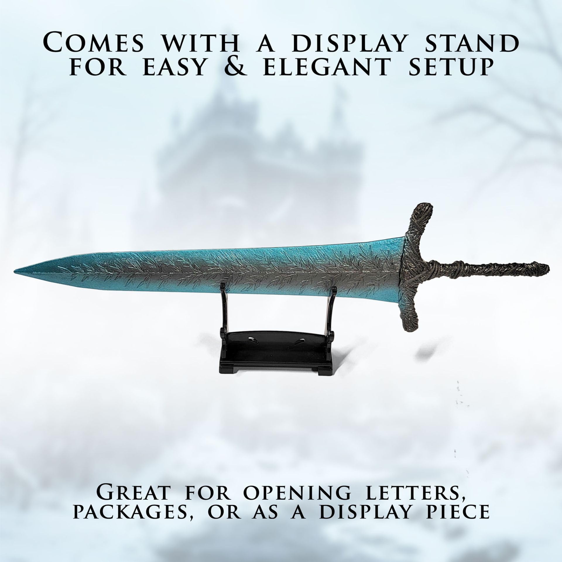 Elden Ringschwert Dark Moon Greatsword XL Brieföffner mit Ständer, Zubehör für Zuhause und Büro, Geschenk und Merchandise für Fans & Sammler