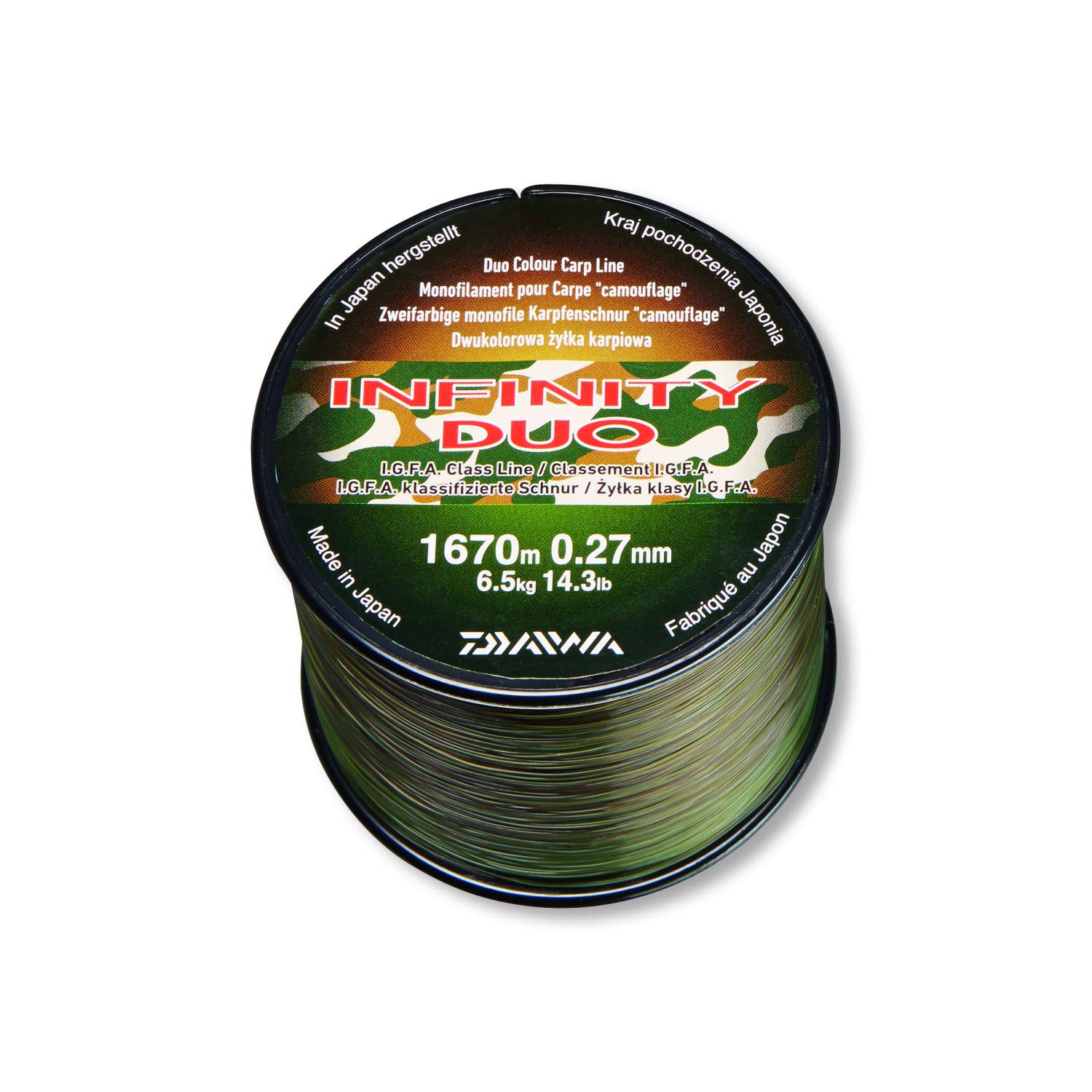 DAIWA Infinity Line Duo Camo, Marron-Vert, Fil de Pêche Monofilament