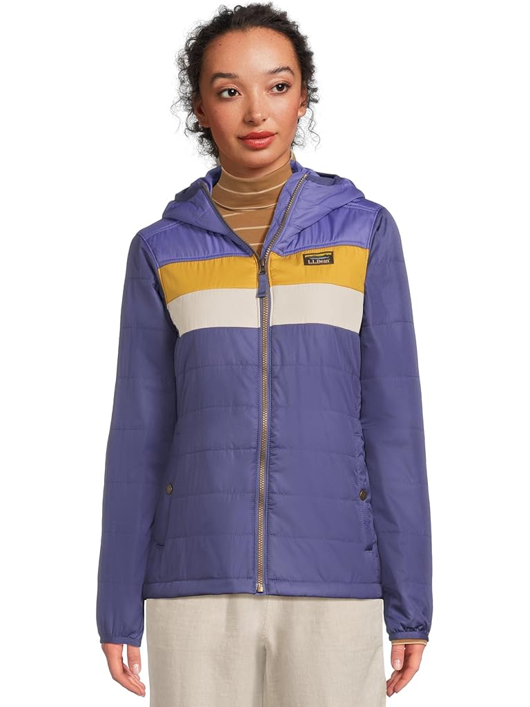 Purple L.L.Bean Mountain Classic Hooded Puffer Color Block