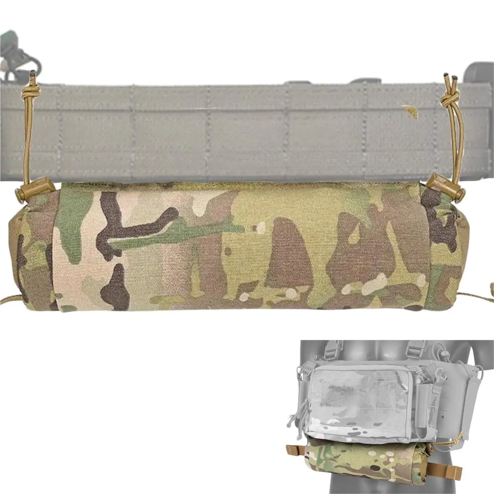 YChoolco Tactical Roll IFAK Pouch for Battle Belt, Small Drop-Down First Aid Medical Pouch EMT Trauma Kit, Multifunction GP Pouch(MC)