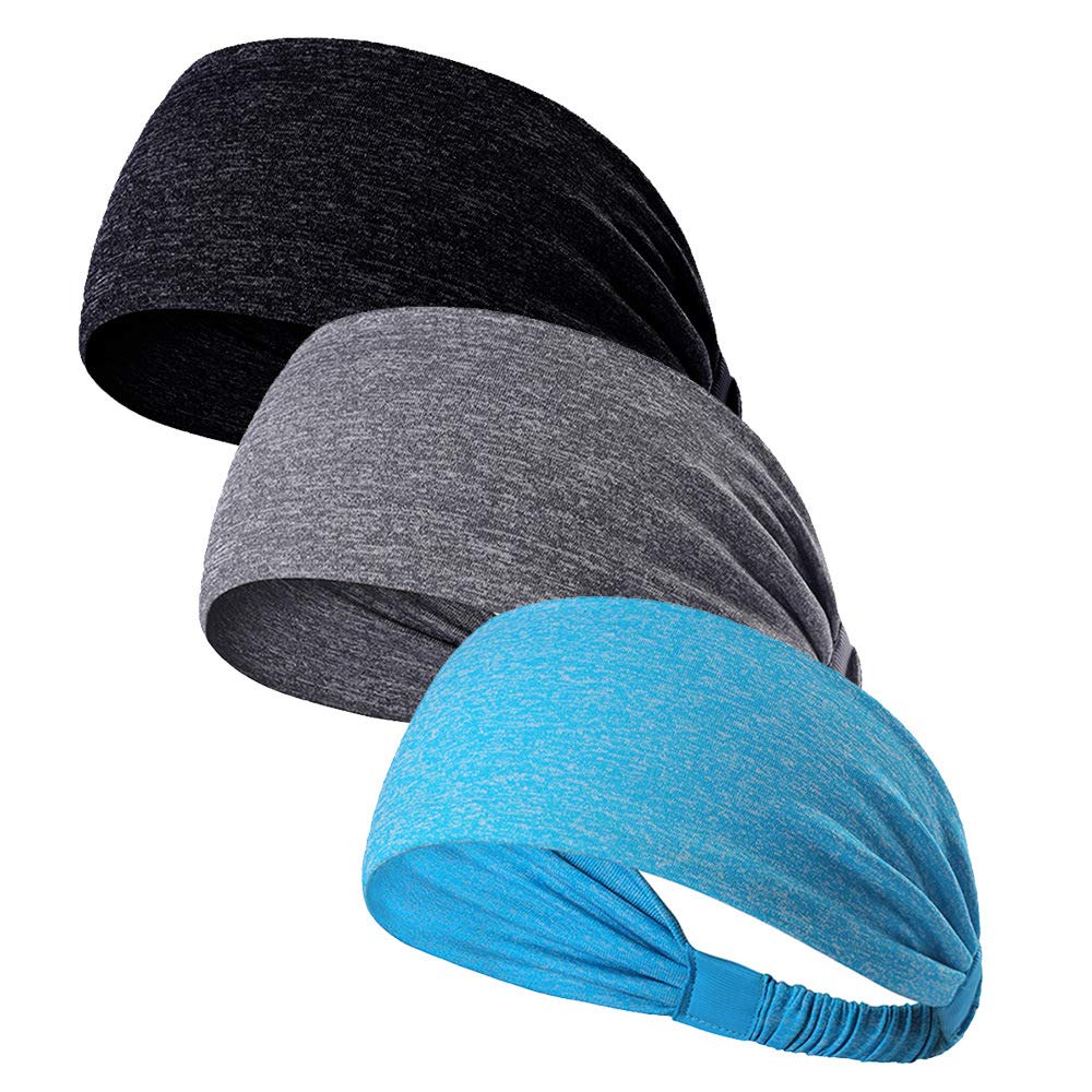 Dress CiciSports Headband Yoga Sweatband Moisture Wicking Headband For Running 3Pcs