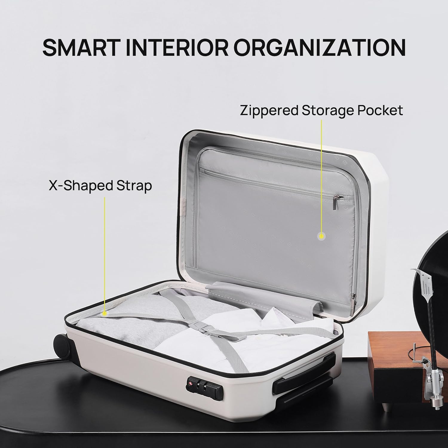 NINETYGO Carry On Luggage 22x14x9 Airline Approved, Carry On Suitcase with Smooth Double Spinner Wheels, Hard Shell PC+ABS Suitcase Carry-On, Lightweight Travel Luggage, TSA Approved (Black, Sahara) - Image 7