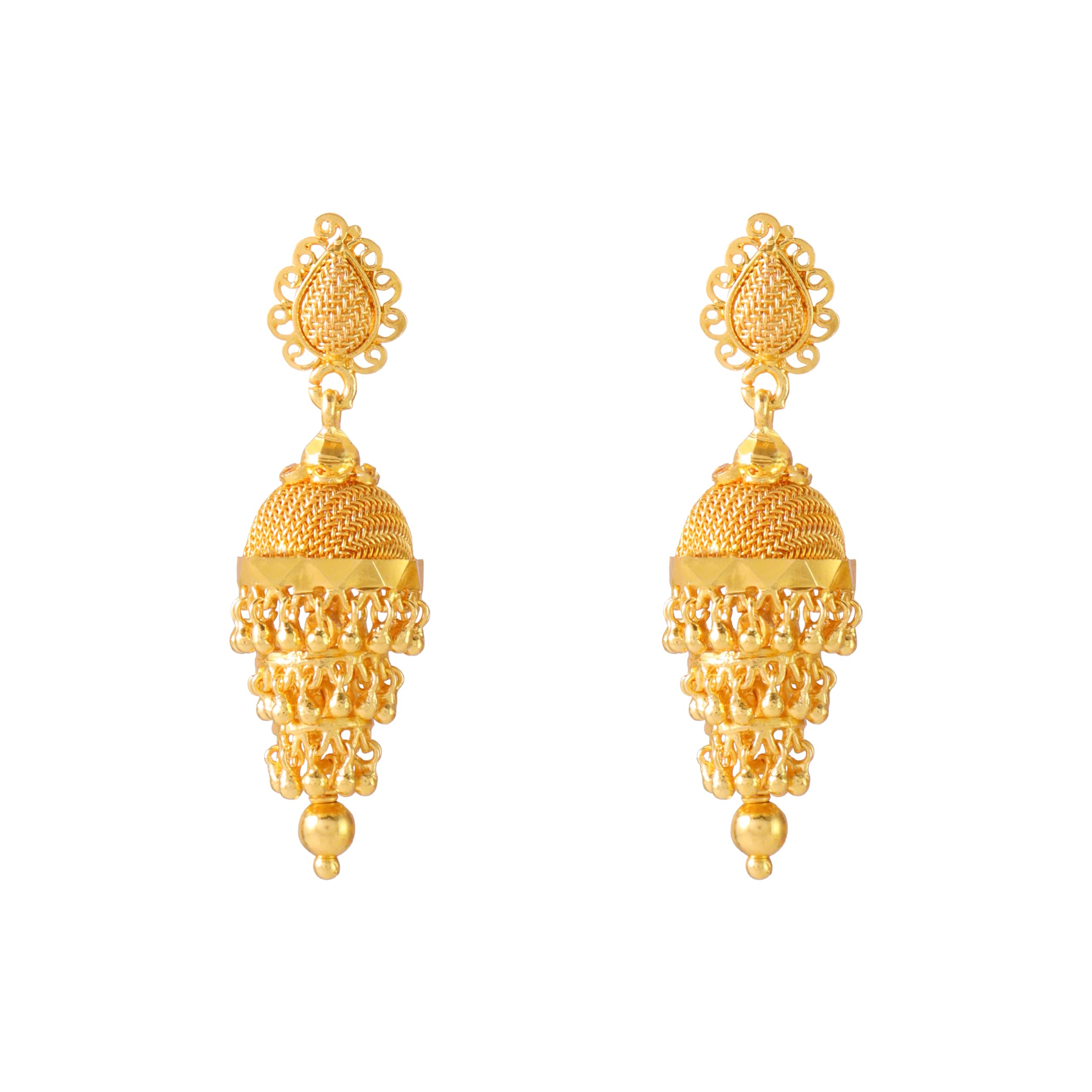 CUTE GOLD One Gram Gold Plated Traditional jimikki Jhumka Earring for Women & Girls (EAR-5029) (B0D6KFXVPY) Amazon Price History, Amazon Price Tracker