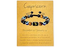 Zodiac Triple Protection Bracelet Capricorn | Evil Eye Hematite Obsidian Tiger Eye...