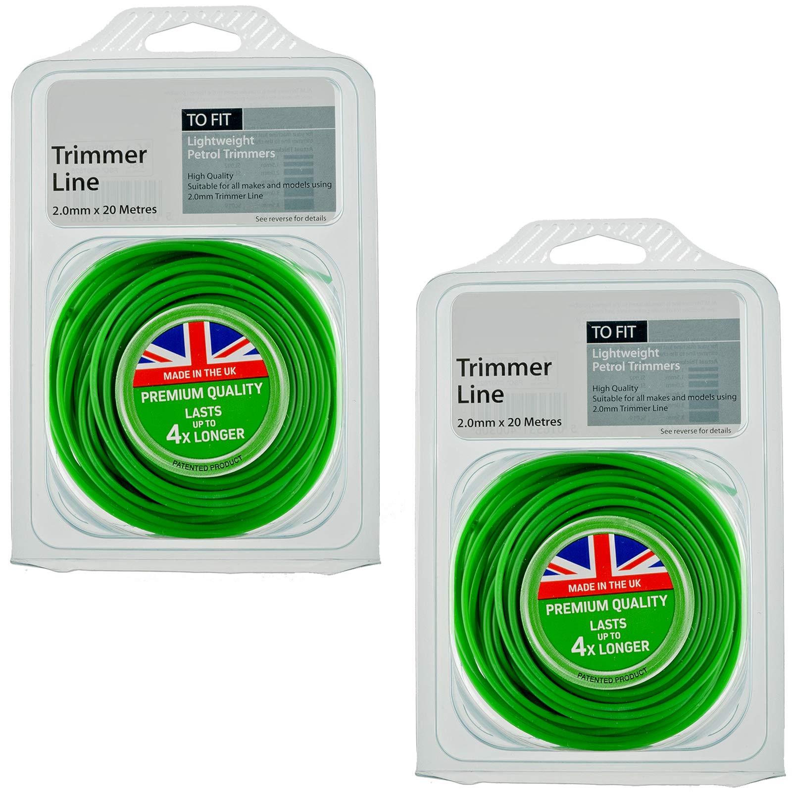 SPARES2GO 20m 2mm Line Spool Refill for Homelite Strimmer Trimmer (Pack of 2)