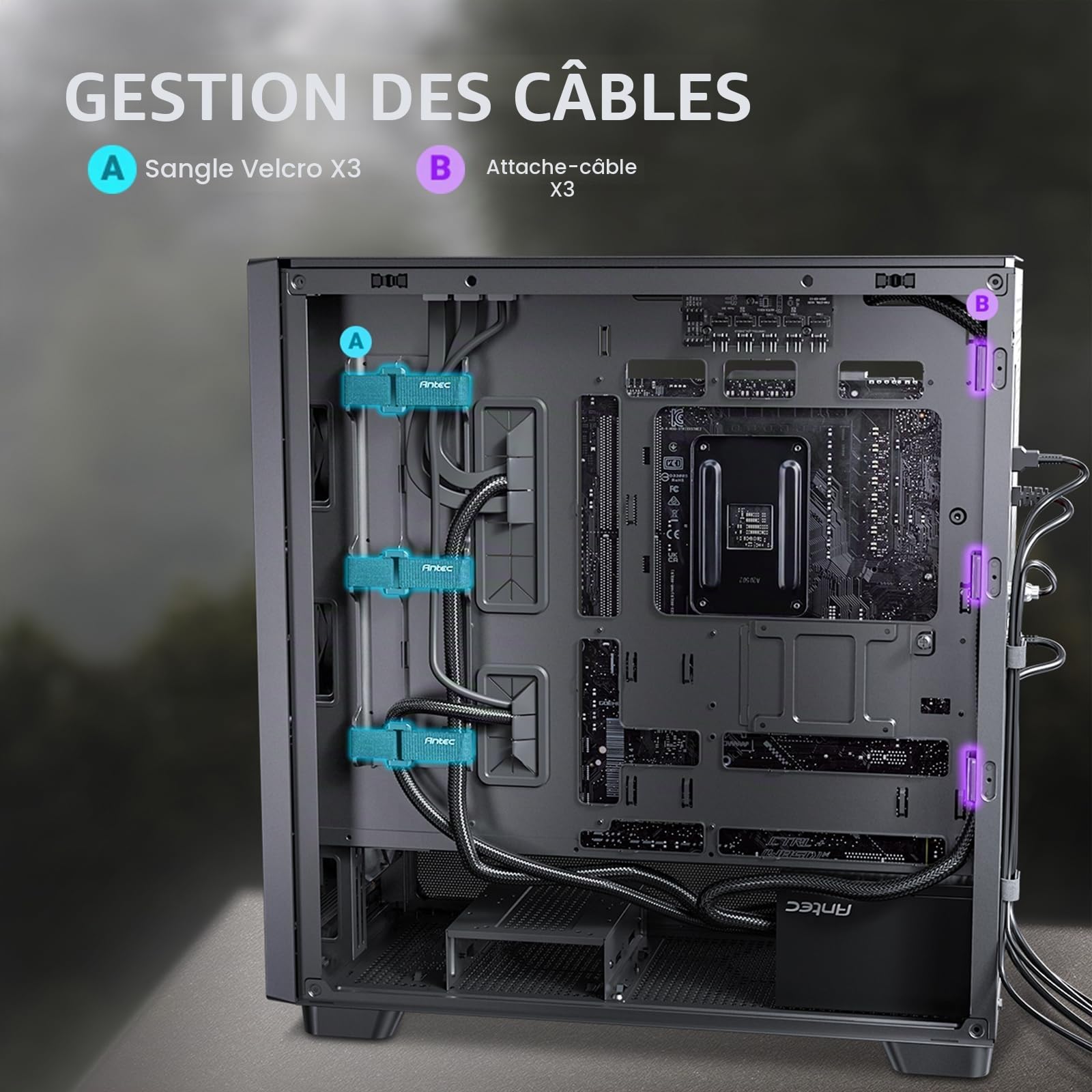 ANTEC Flux Boîtier PC Tour midi Gaming ATX, Noir