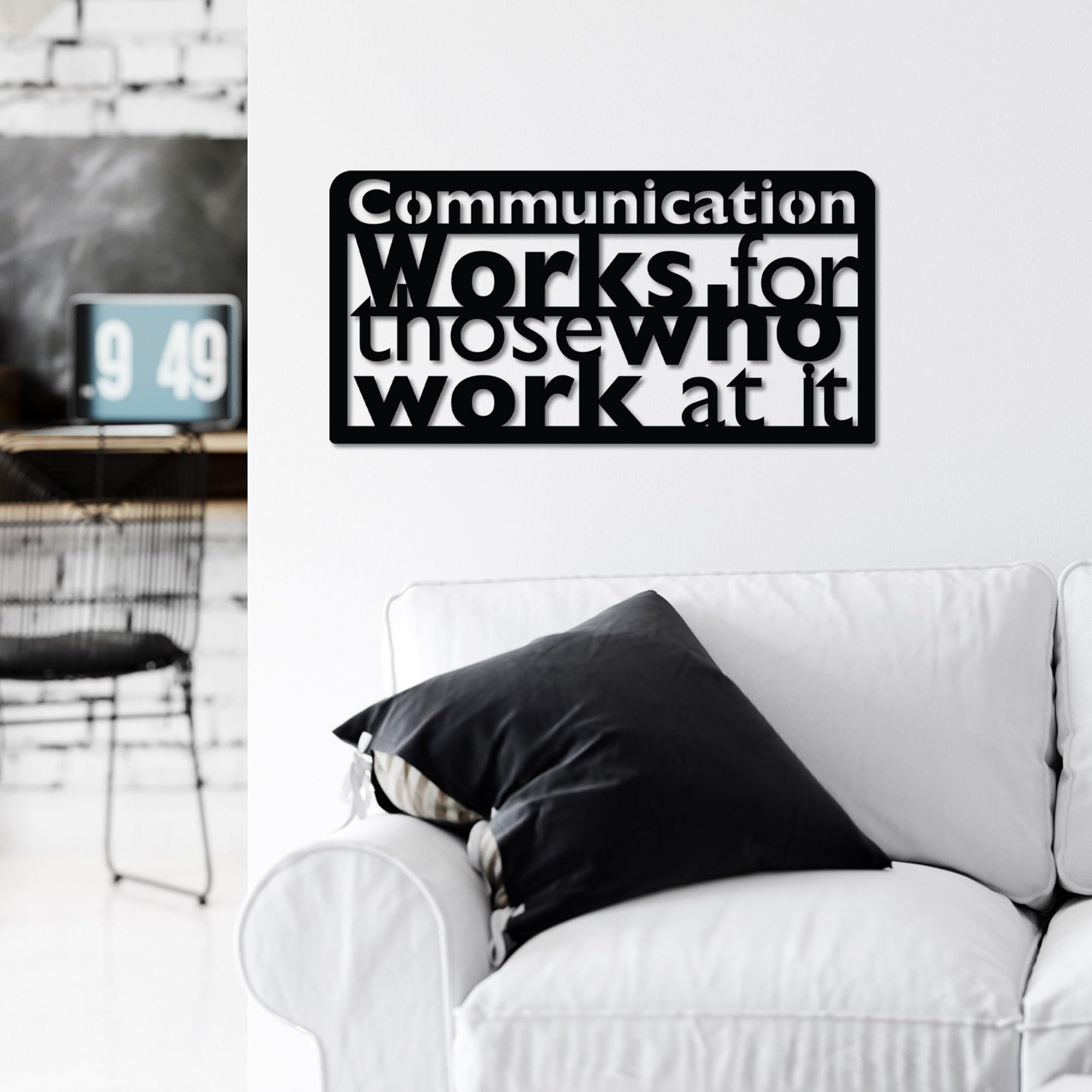 Stylish Black Decorative Metal Wall Accessory, 58 x 30 cm, 100% Metal, 1.5 mm Thickness, Lightweight (0.92 kg), Perfect for Modern Home Decor