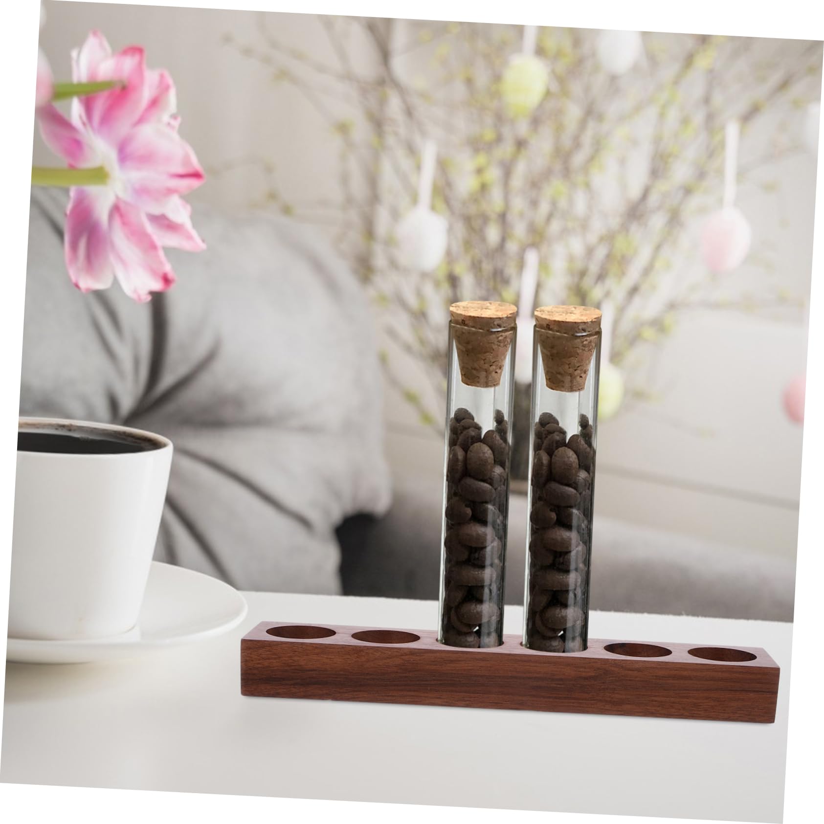 PRETYZOOM Supporto Per Provette Da 5 Pezzi Per Contenitori Di Chicchi Di Caffè Supporto Per Provette in Legno Versatile Leggero E Stabile